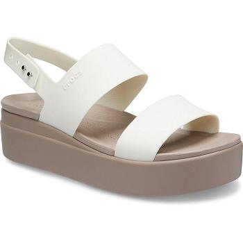 Crocs Brooklyn Nizke Wedge Biele - Damske Sandále